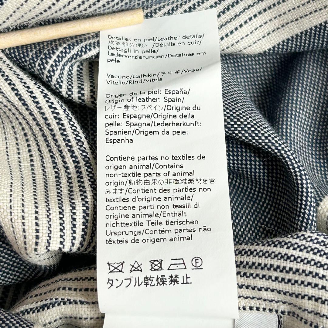 【名作】LOEWE ロエベ アナグラム スエードポケット ストライプシャツ 39