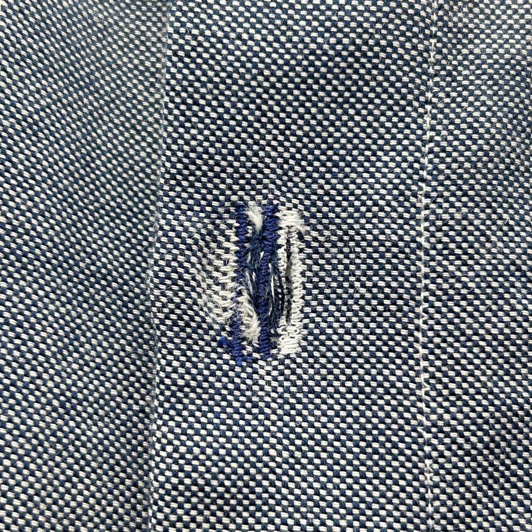 【名作】LOEWE ロエベ アナグラム スエードポケット ストライプシャツ 39