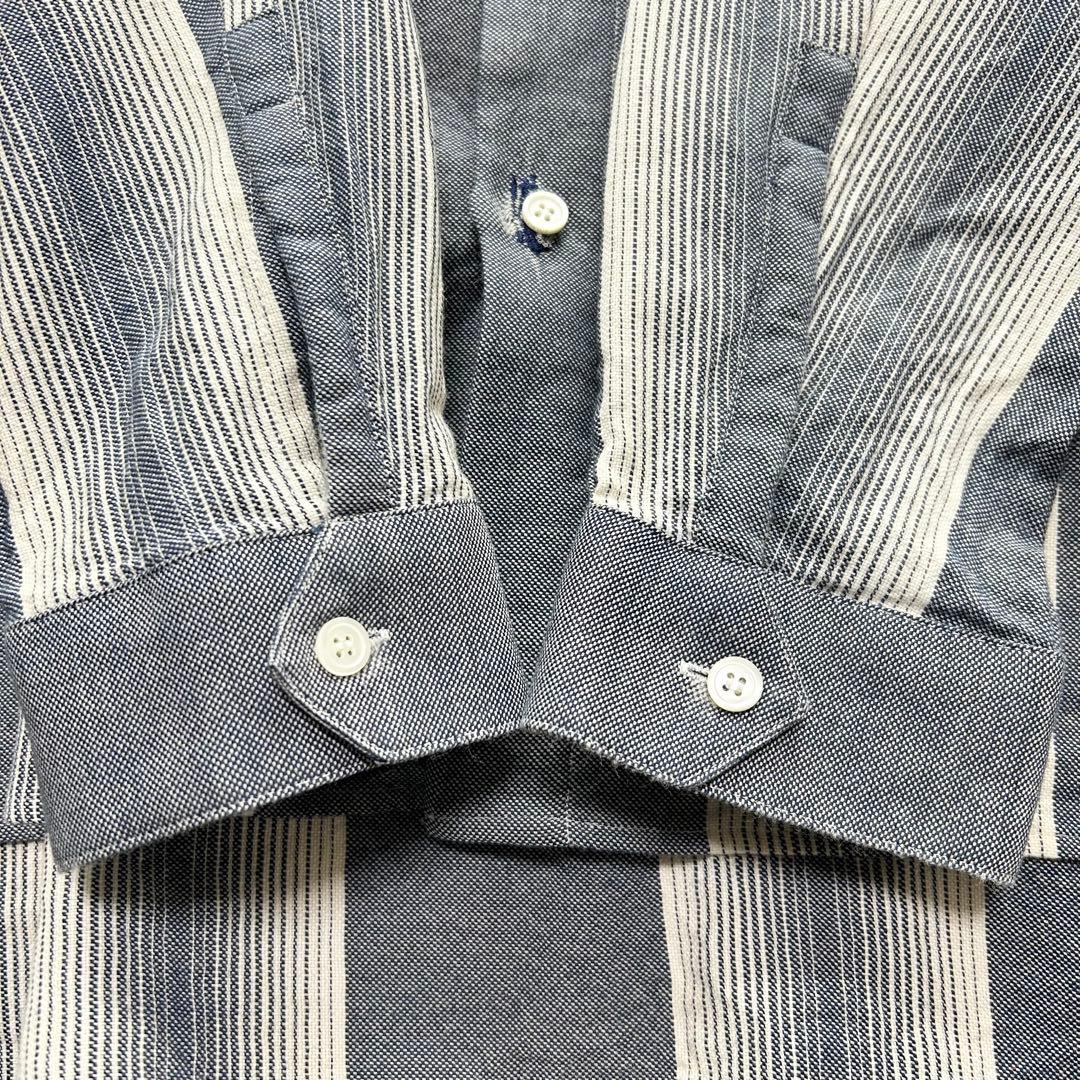 【名作】LOEWE ロエベ アナグラム スエードポケット ストライプシャツ 39