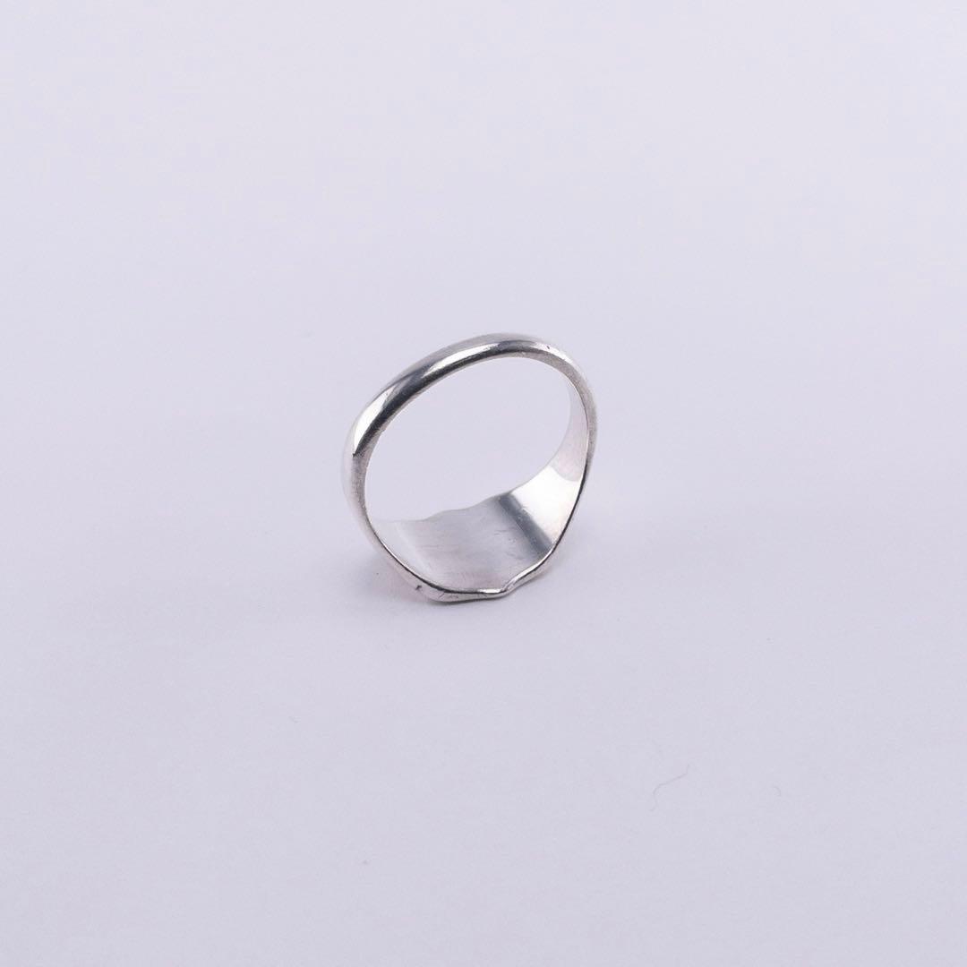 英国製 60s ヴィンテージ 925シルバー 彫金 シグネット リング 20号