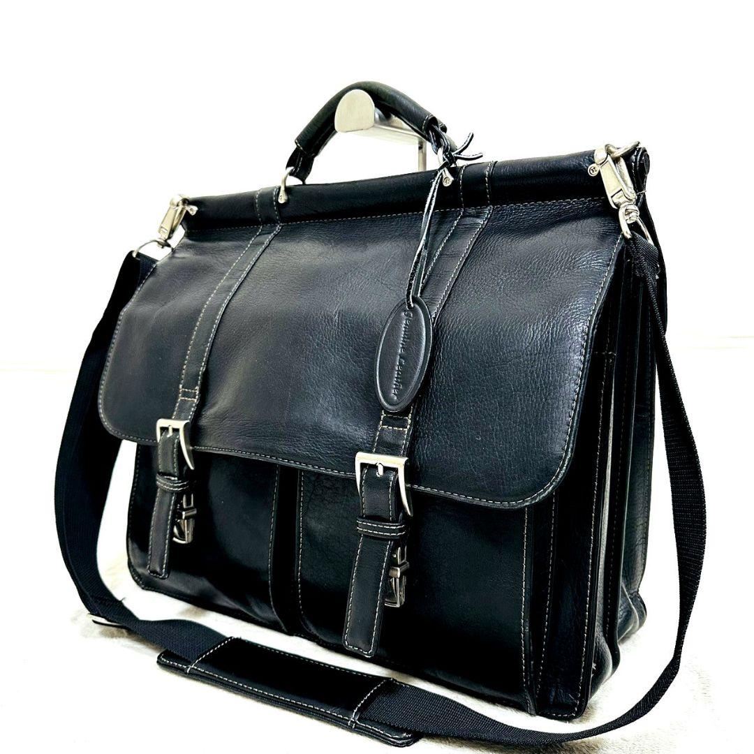 極美品 ウィルソンズレザー 2way ビジネスバッグ ブリーフケース 2室本革