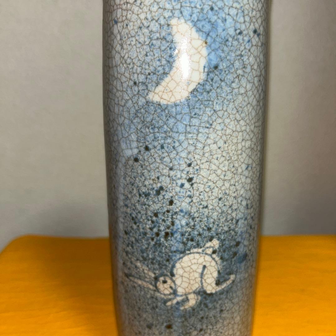 吹墨　うさぎと三日月　古美術