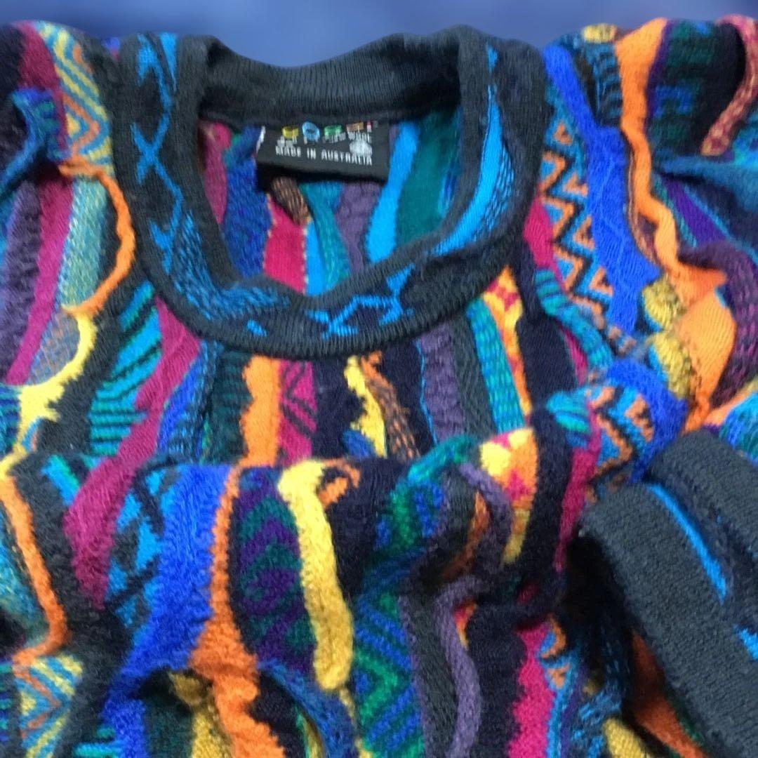 COOGI 多色ストライプ ニット オーストラリア　3Dニット