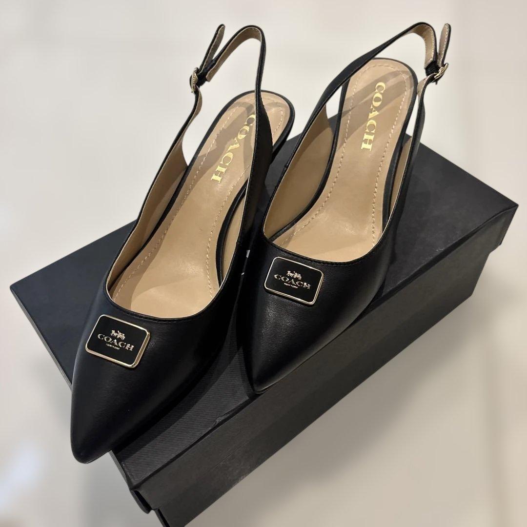 新品‼️COACH ブラック スリングバックパンプス23cm