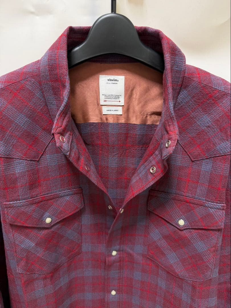 トップス visvim FOUR CORNERS CHECK L/S