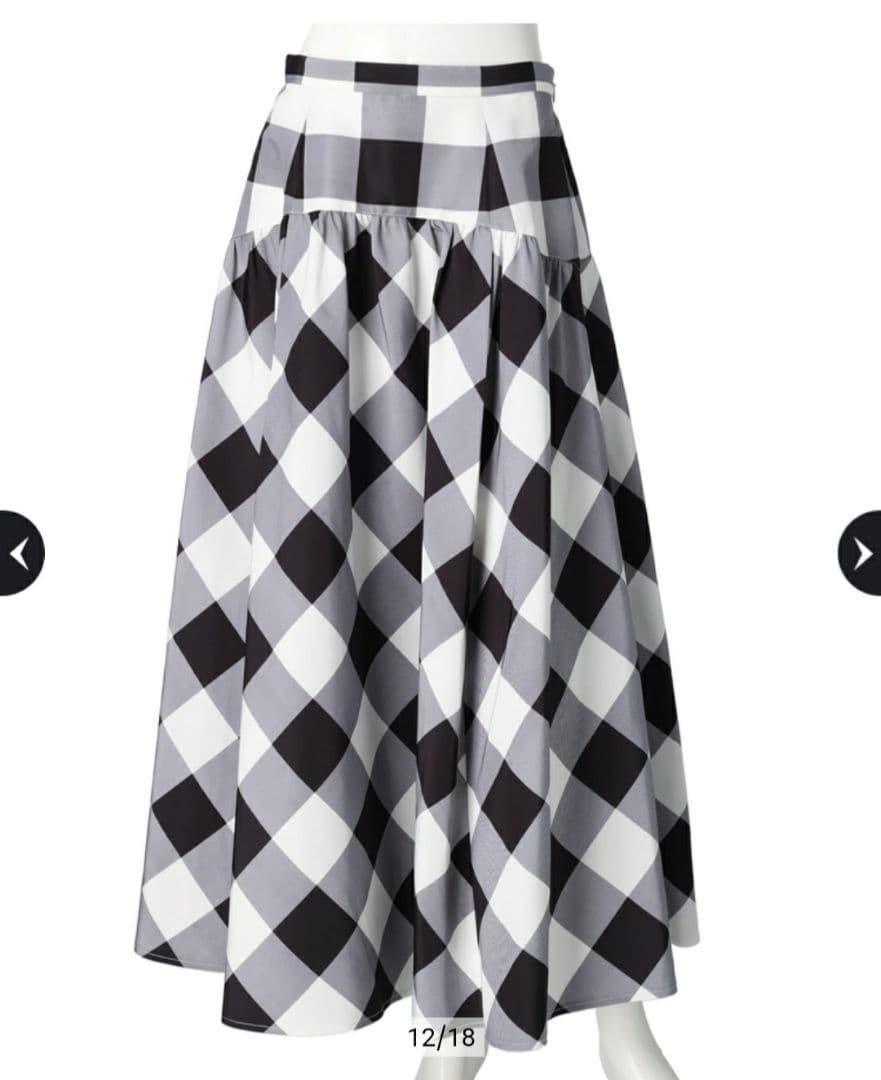 新品タグ付き　JUSGLITTY　タックフレアスカート　ギンガムチェック