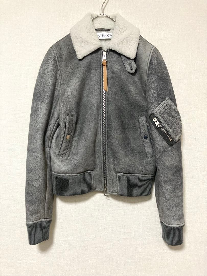 JW ANDERSON ラムレザー　ボアジャケット　ライダース　羊革　ブルゾン