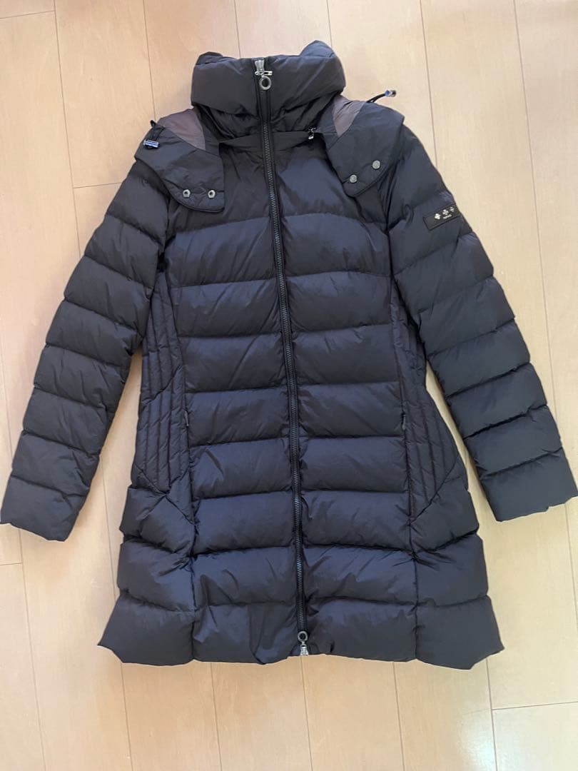 【美品】TATRAS フード付きロングダウンジャケット　ブラウン