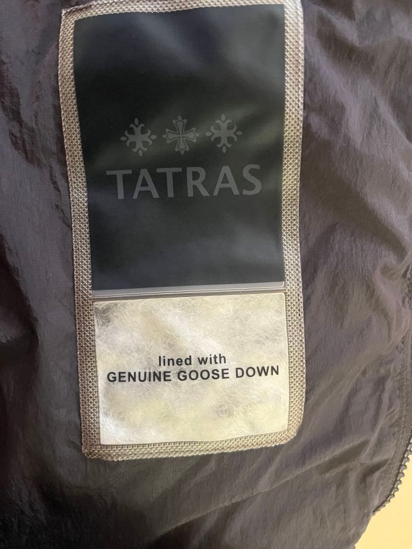 【美品】TATRAS フード付きロングダウンジャケット　ブラウン