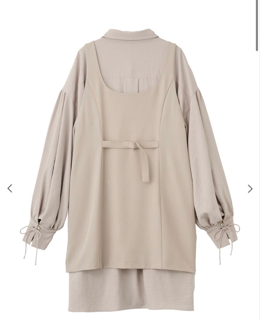 シャツレイヤードミニワンピース