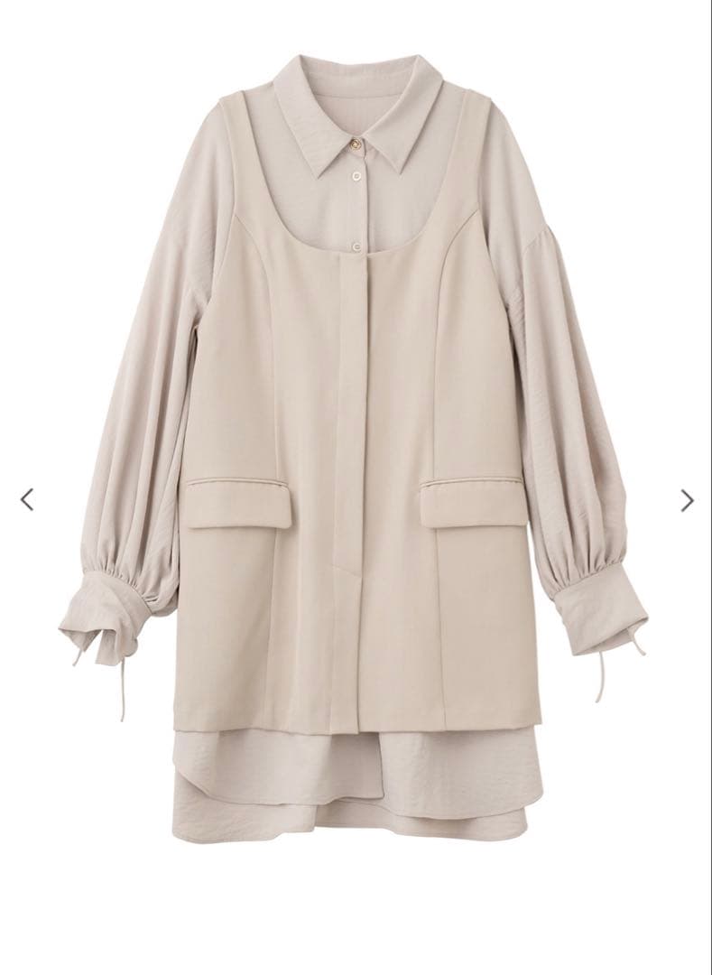 シャツレイヤードミニワンピース