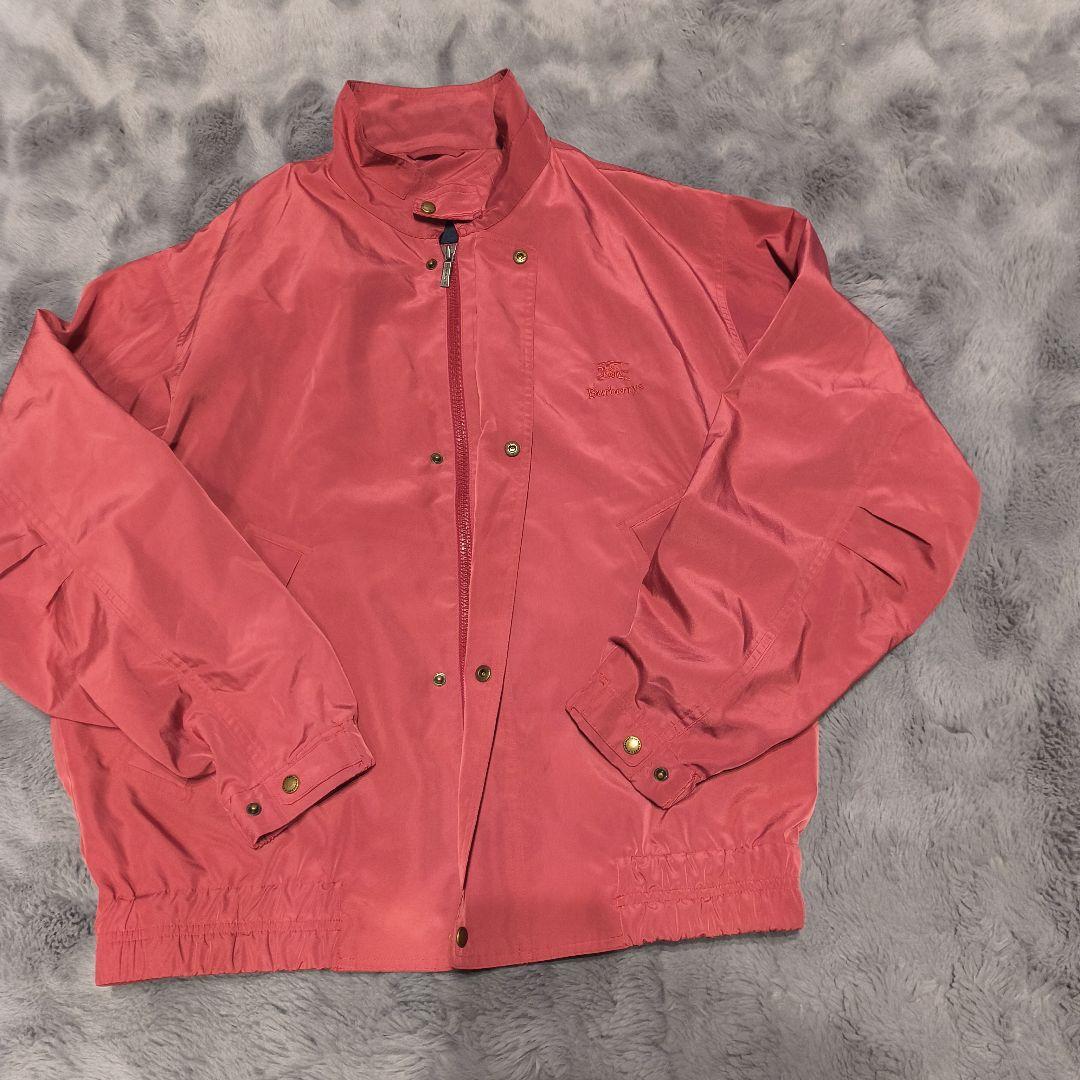 【美品】バーバリー ゴルフ ナイロンジャケット 薄手 エンジ ブルゾン L 赤