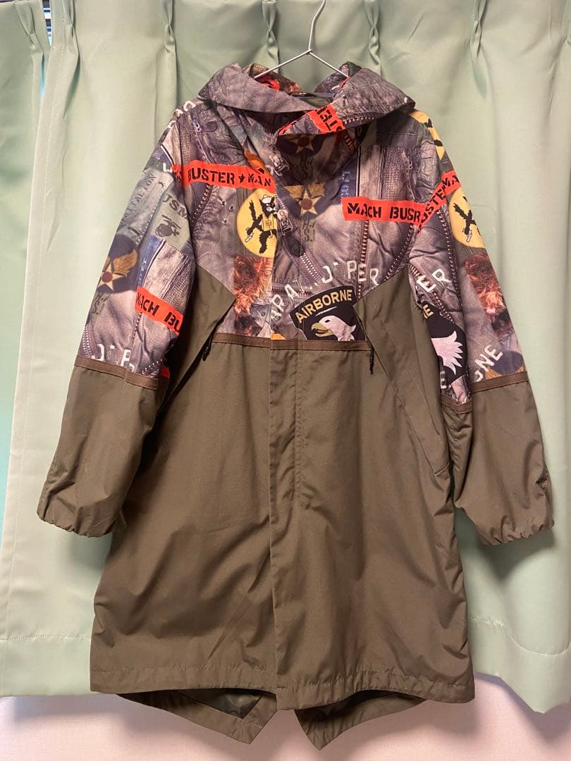 AVIREX 迷彩柄 フード付きモッズコート