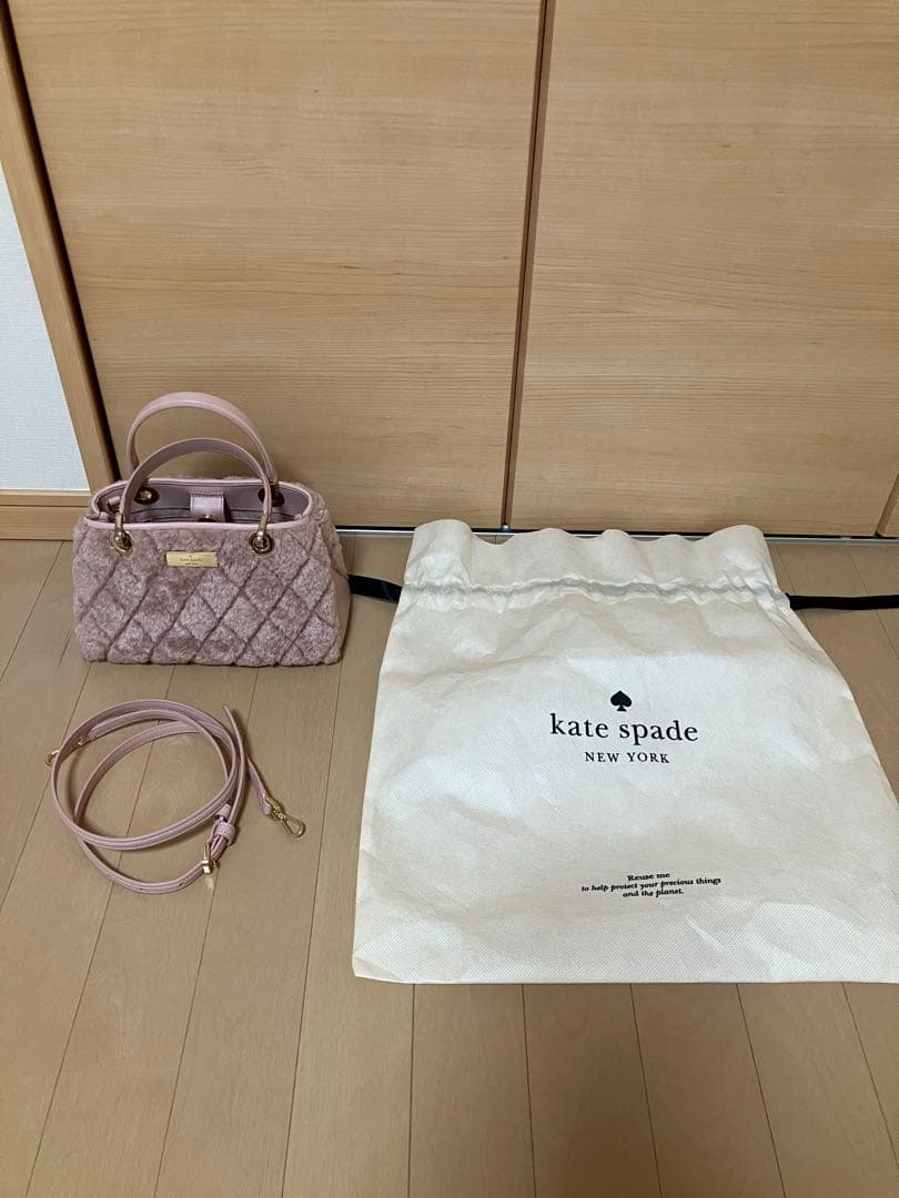 Kate Spadeファーキャリースモールサリバン2wayサッチェル　ピンク