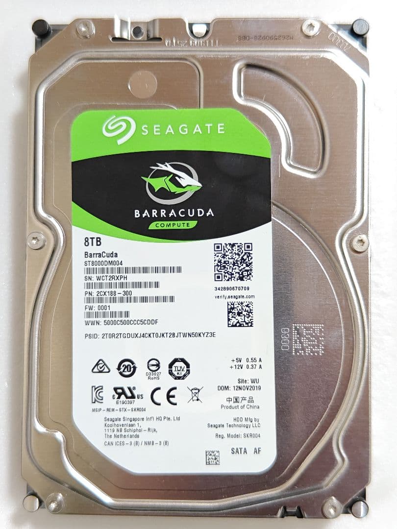 【動作良好】美品 Seagate 8TB HDD ST8000DM004♪