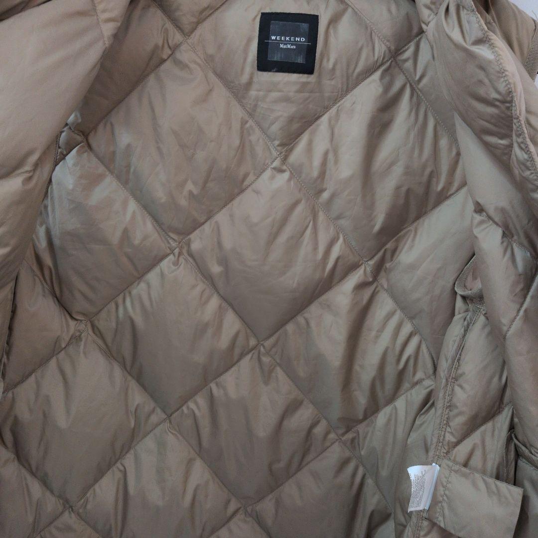 マックスマーラ MaxMara IT40 ベージュ　フード付きダウンベスト