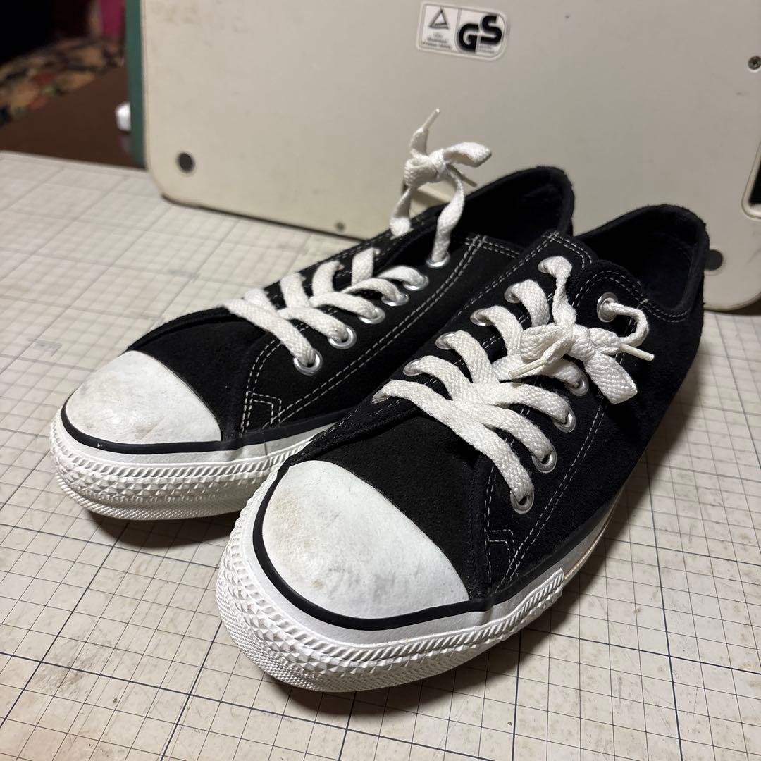 オールスター　コンバース　ビンテージ ブラック スエード ローカット