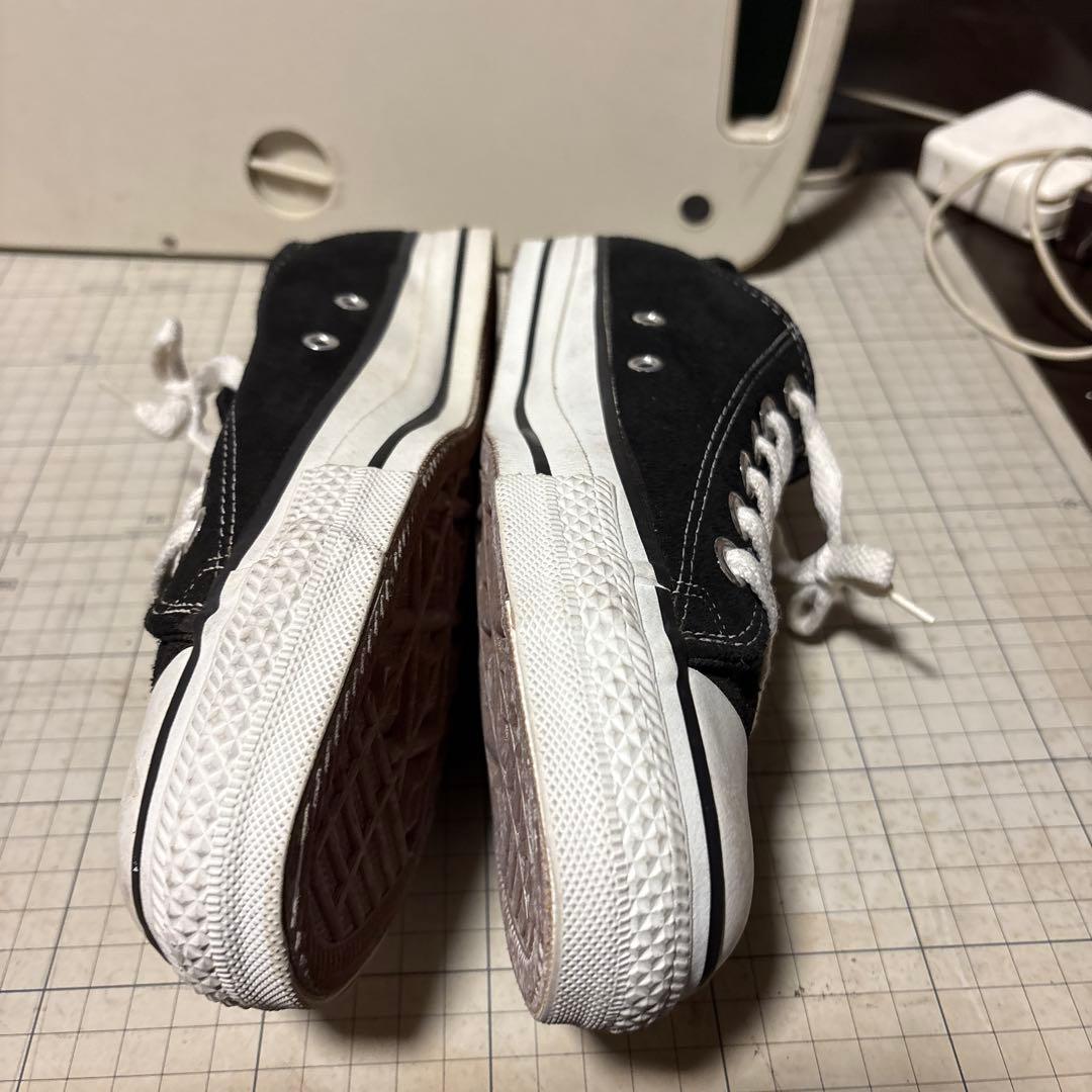 オールスター　コンバース　ビンテージ ブラック スエード ローカット