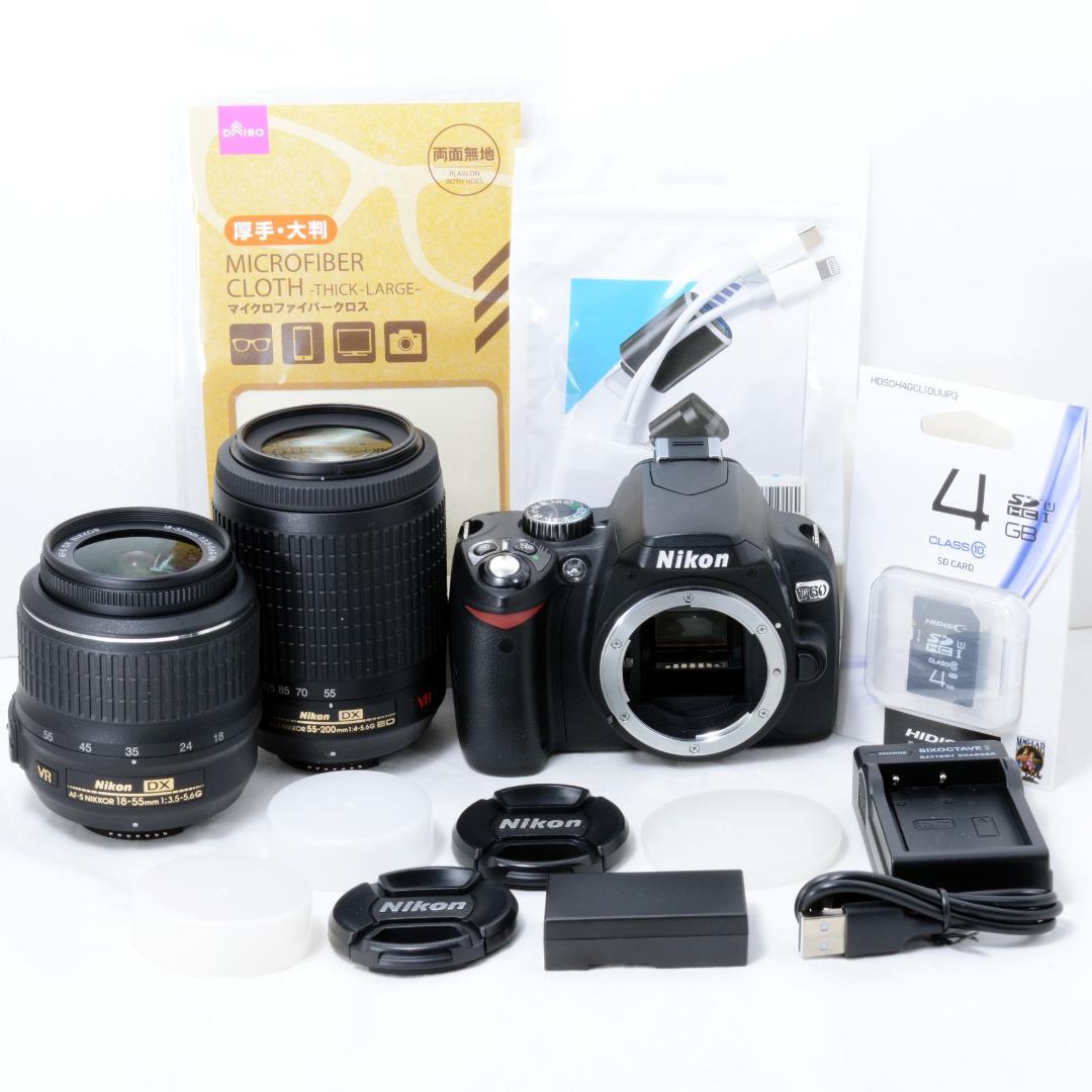 ⭐️美品⭐️Nikon ニコン D60 ダブルズームセット★ショット数2028★