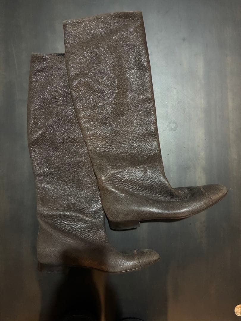 【美品】BOTTEGA VENETA ボッテガべネタ ニーハイ レザーブーツ