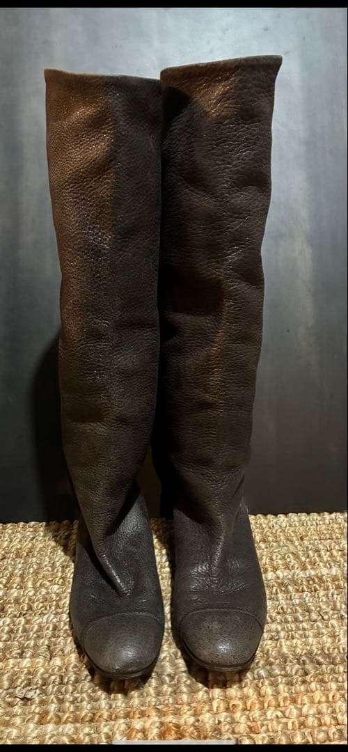 【美品】BOTTEGA VENETA ボッテガべネタ ニーハイ レザーブーツ