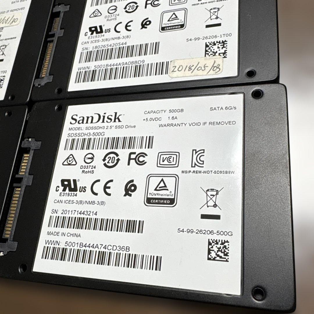 内蔵型SSD SanDisk Ultra 3D SSD & WD BlueSA510500GB