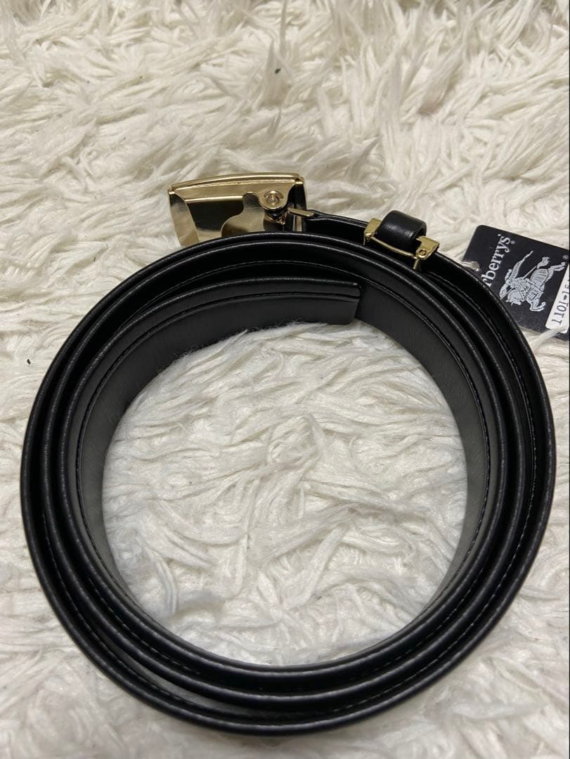 新品未使用 Burberrys バーバリーズ 本革ベルト ゴールドロゴ 箱付