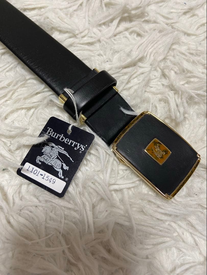 新品未使用 Burberrys バーバリーズ 本革ベルト ゴールドロゴ 箱付