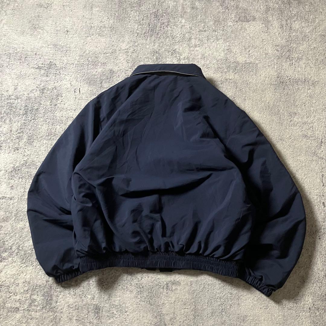 90sKingLouieUSA製中綿キルティングワークジャケット企業刺繍ネイビー