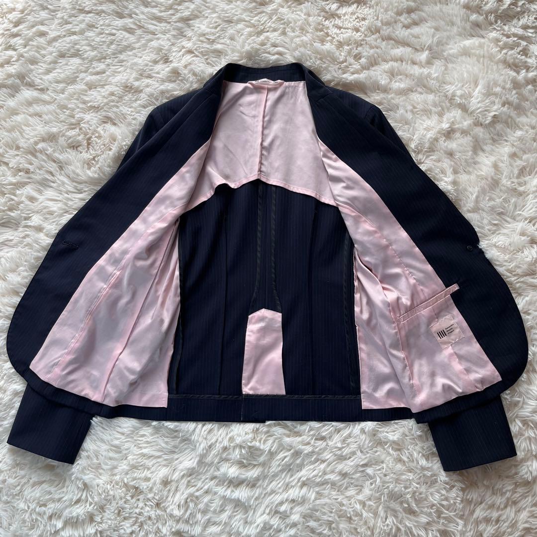 スーツセレクト×Samantha コラボ セットアップ ストライプ ネイビー7