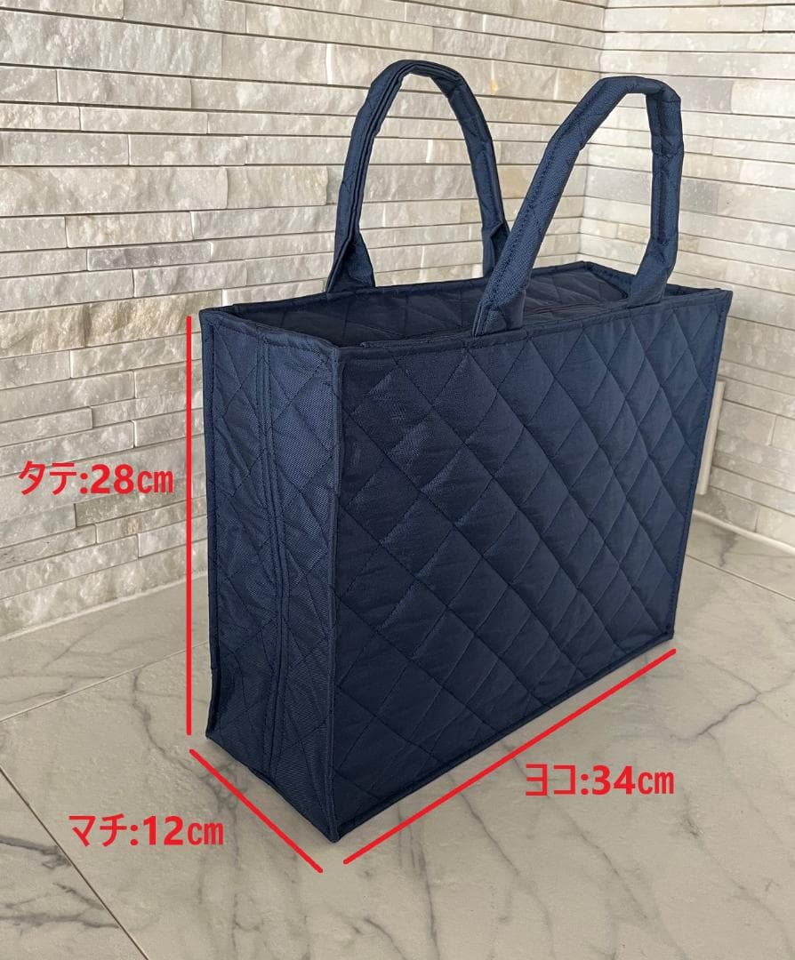 ネイビー　お受験バッグ　A4　自立　軽量　ファスナー付　お稽古バッグ　保護者会用