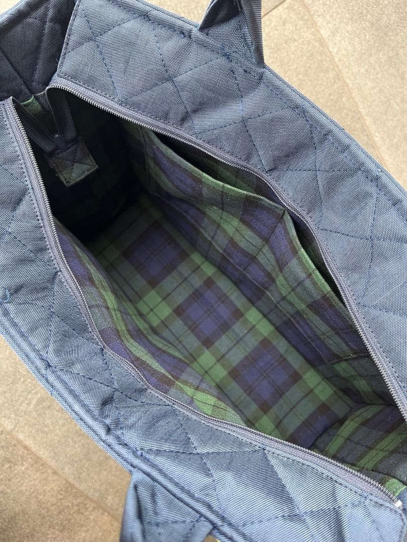 ネイビー　お受験バッグ　A4　自立　軽量　ファスナー付　お稽古バッグ　保護者会用