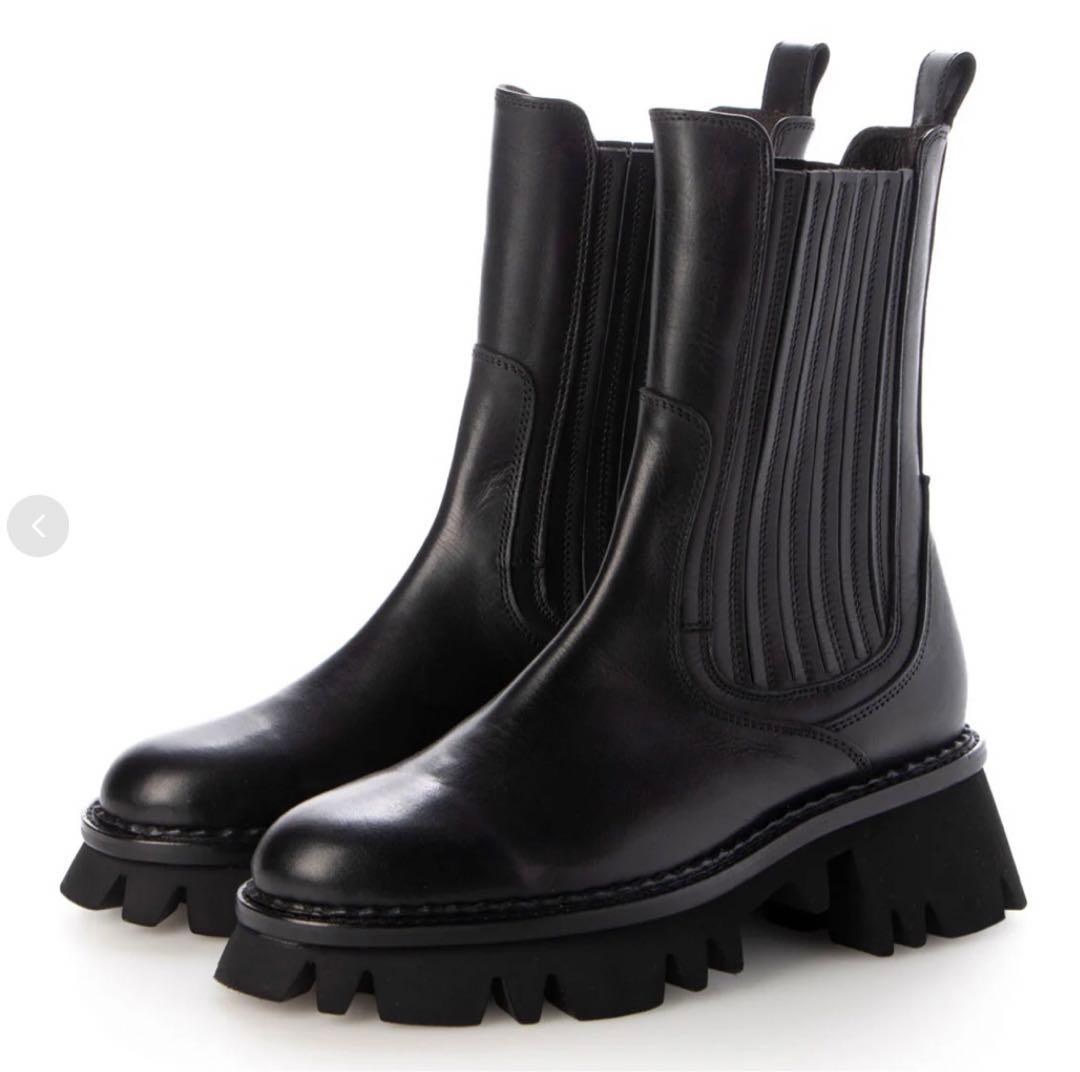 SAYA サヤ 5.5cm本革ラウンドトウ厚底チェルシーブーツ 23cm 新品