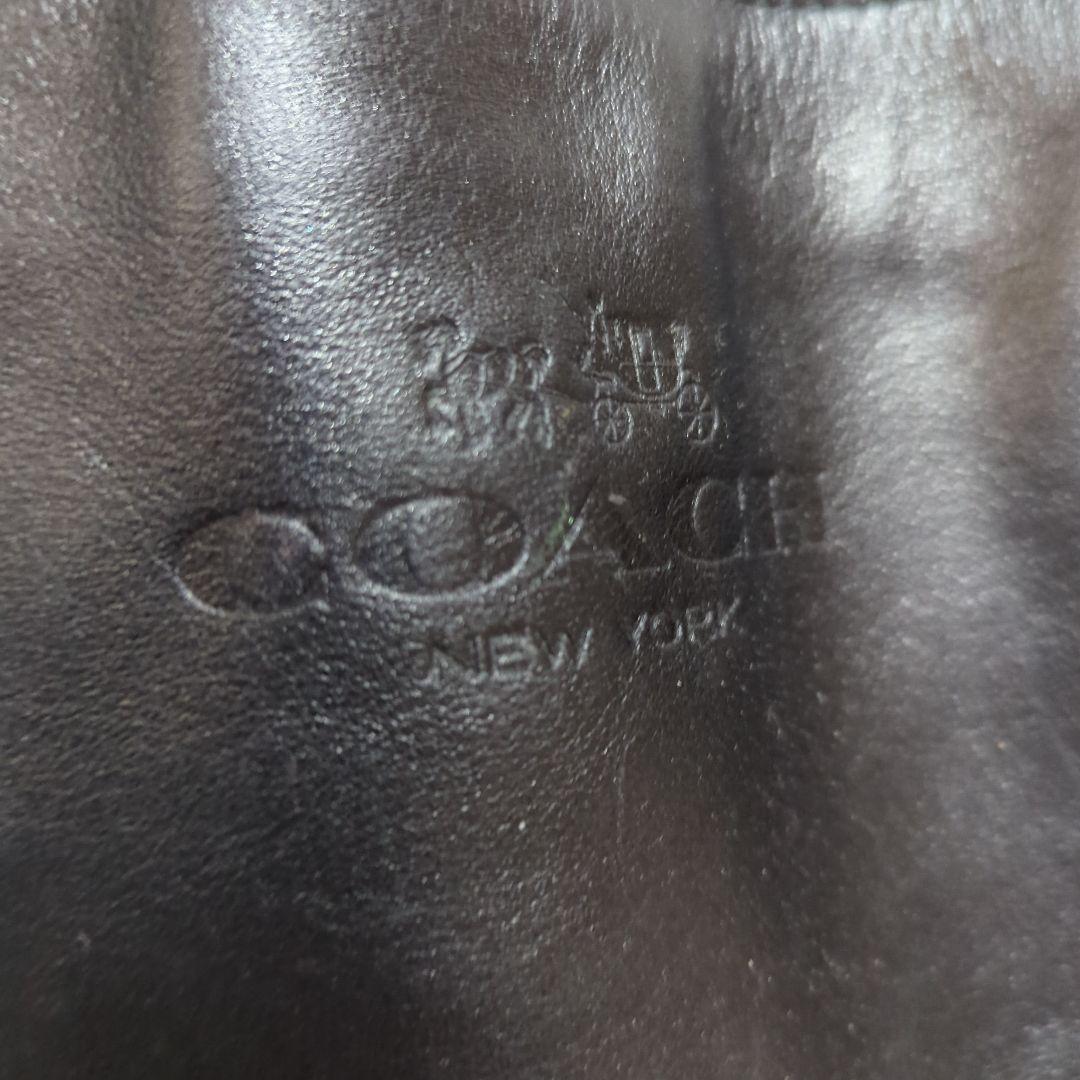 【COACH】本革レザートートバッグ/エンボス加工ロゴ/黒/肩掛け可/A4収納可