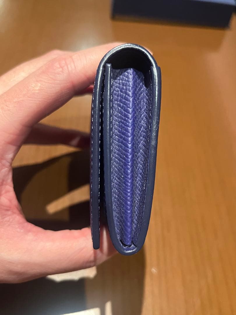 大峽製鞄 90周年記念　名刺入れ(扇襠)カードケース(インクロイヤルブルー)