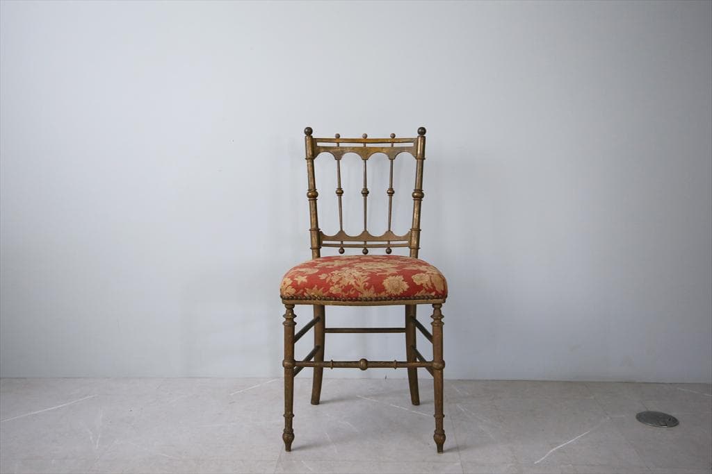 フランスアンティーク木製ナポレオンチェア/ダイニングイス/サロン90-120-2