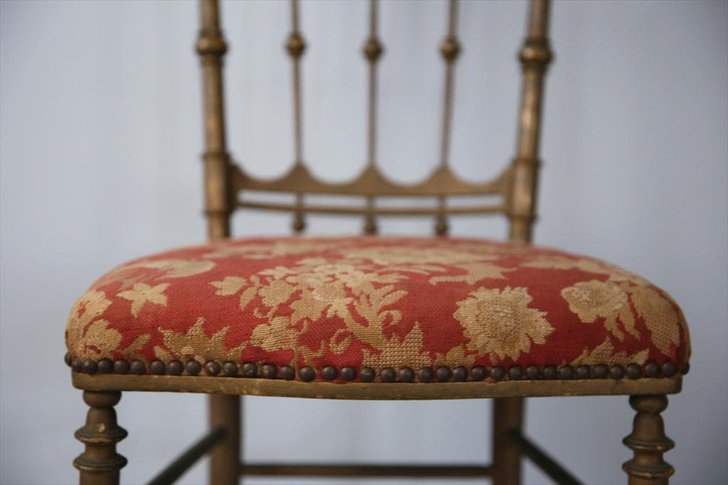 フランスアンティーク木製ナポレオンチェア/ダイニングイス/サロン90-120-2