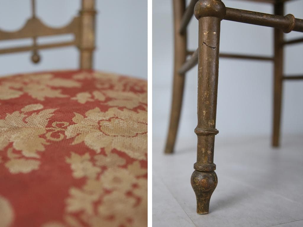 フランスアンティーク木製ナポレオンチェア/ダイニングイス/サロン90-120-2