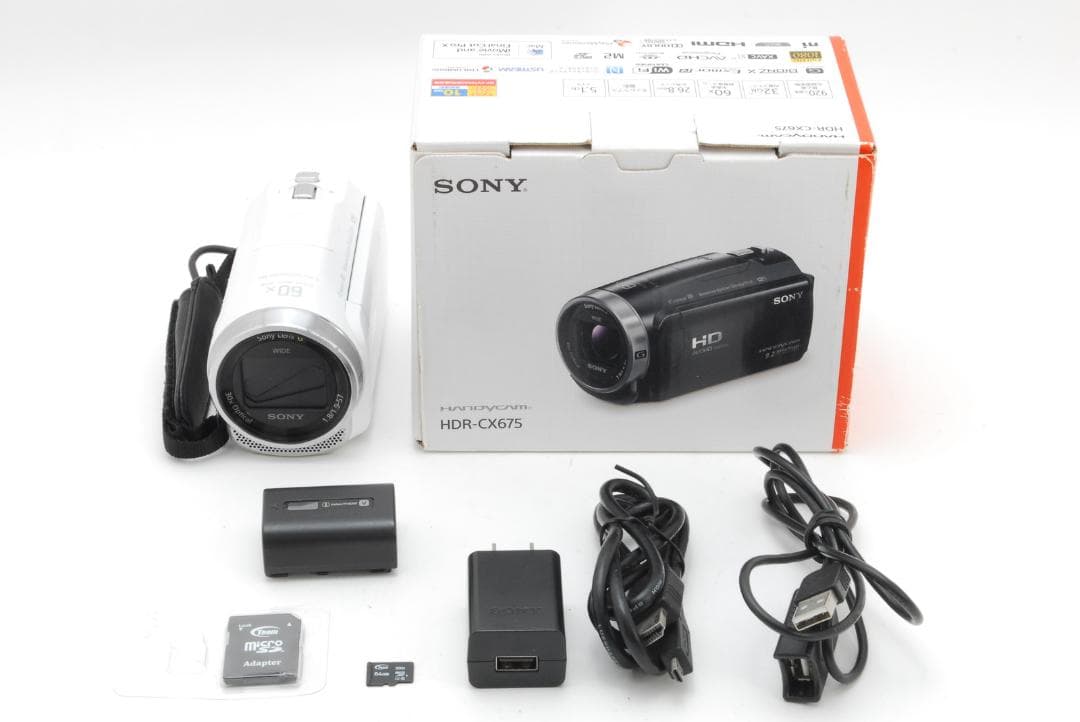 【箱付き】ソニー SONY HDR-CX675 ホワイト