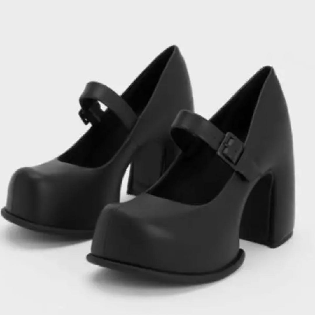 ブラック マリー・ジェーン チャールズアンドキース 靴ヒール