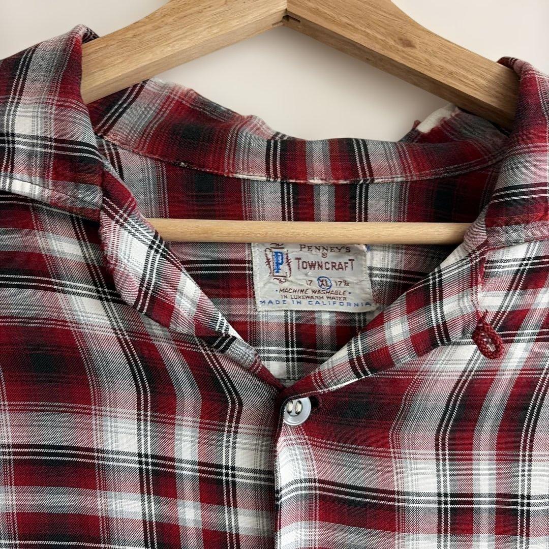 40's ~ 50's Towncraft オンブレチェック レーヨン シャツ