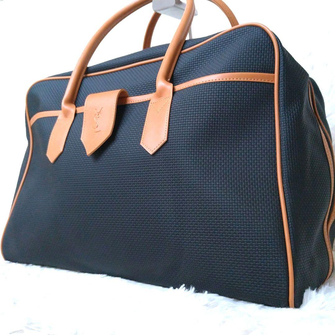 イヴサンローラン ボストンバッグ 大容量 男女兼用 ブラック