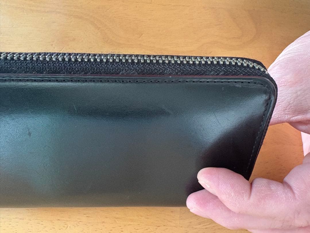 GANZO AVON ラウンドファスナー長財布 ブラック ブライドルレザー