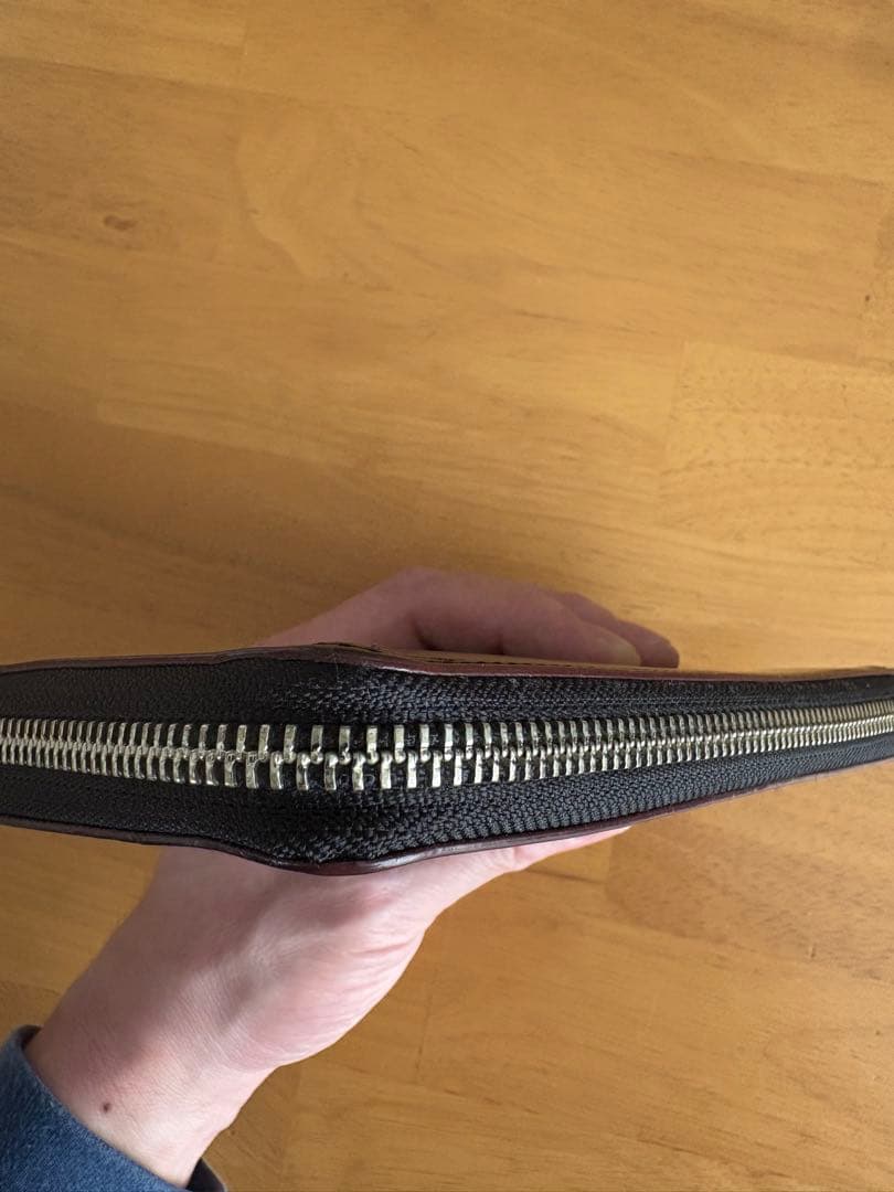 GANZO AVON ラウンドファスナー長財布 ブラック ブライドルレザー