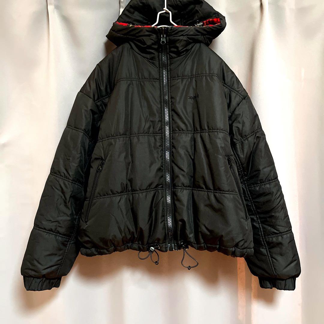 X-girl クレイジータータンチェックダウンジャケット 大きいサイズ 個性的