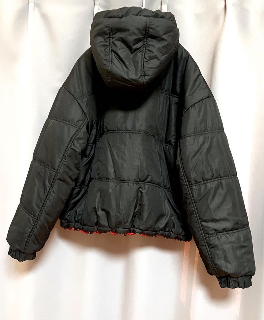 X-girl クレイジータータンチェックダウンジャケット 大きいサイズ 個性的