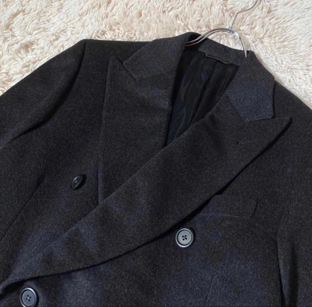 美品 ポールスチュアート 本国ライン カシミア混ダブルチェスターコート カナダ製