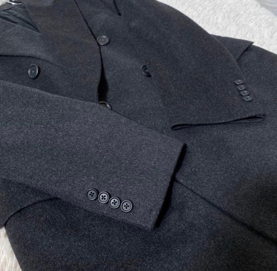 美品 ポールスチュアート 本国ライン カシミア混ダブルチェスターコート カナダ製