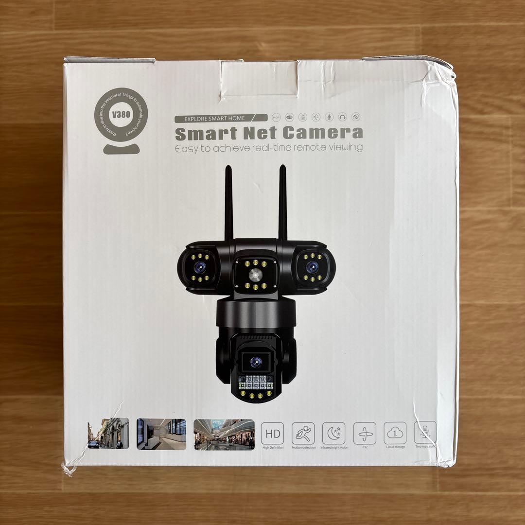 3レンズ防水仕様屋外用 Wi-Fi防犯カメラ　128GB miniSD付き