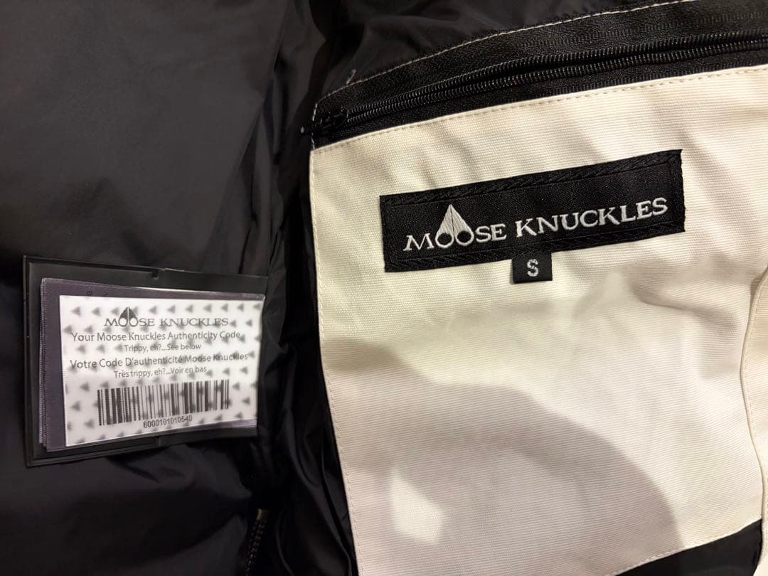 ムースナックルズ ダウンジャケット 2way リアルファー S ホワイト カナダ